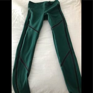ALO Yoga Green Mesh Inset Leggings